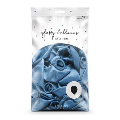 50 Luftballons - Ø 30cm - Glossy - Blau