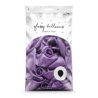 50 Luftballons - Ø 30cm - Glossy - Violett