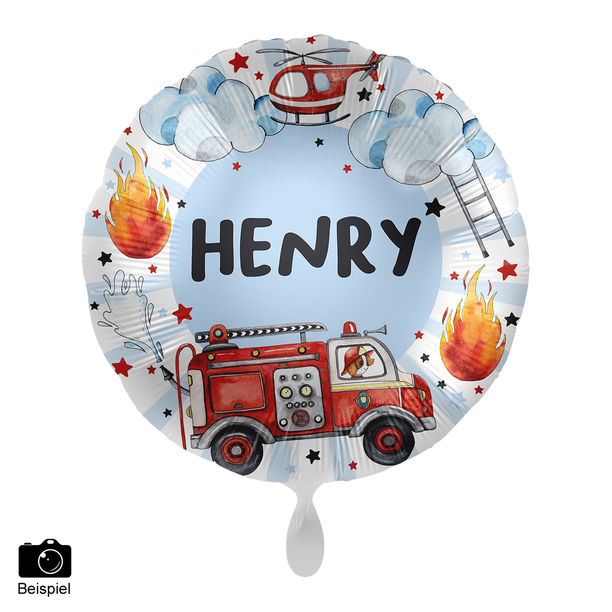 1 Balloon - Personalize IT - Happy Fire Engine