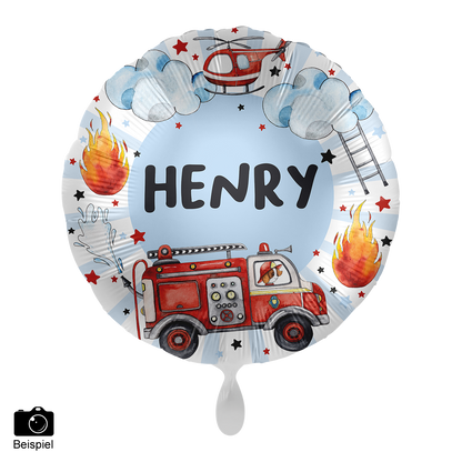 1 Balloon - Personalize IT - Happy Fire Engine