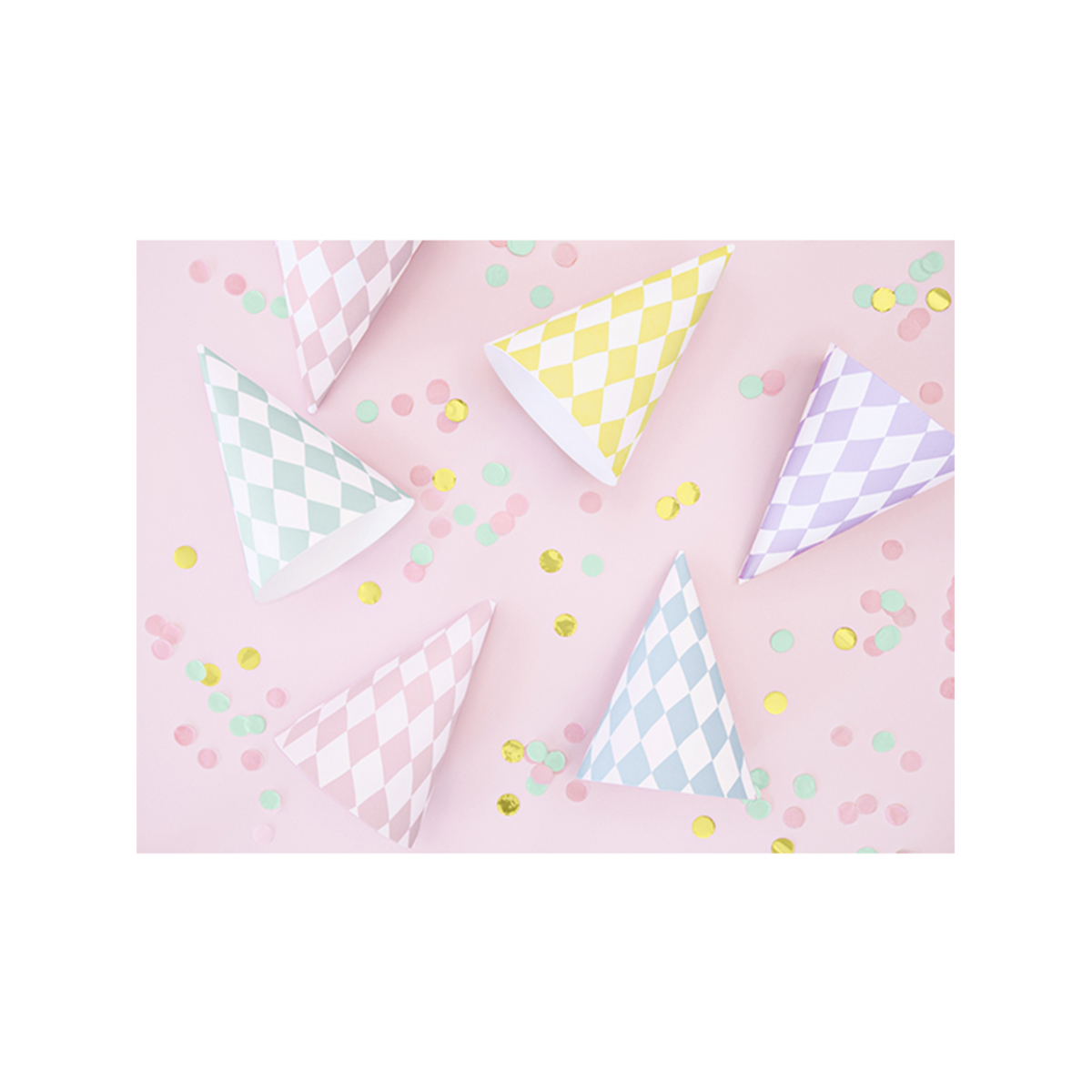 6 Partyhüte - Pastell Mix