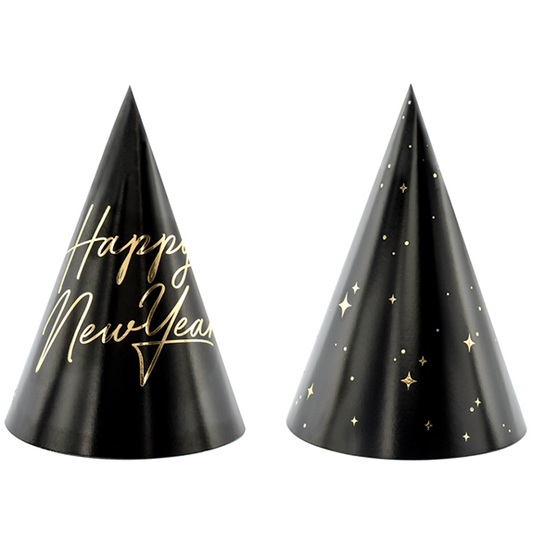 6 Partyhüte - Happy New Year
