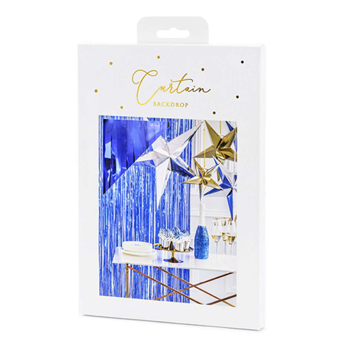 1 Glittervorhang - 2,5m - Blau