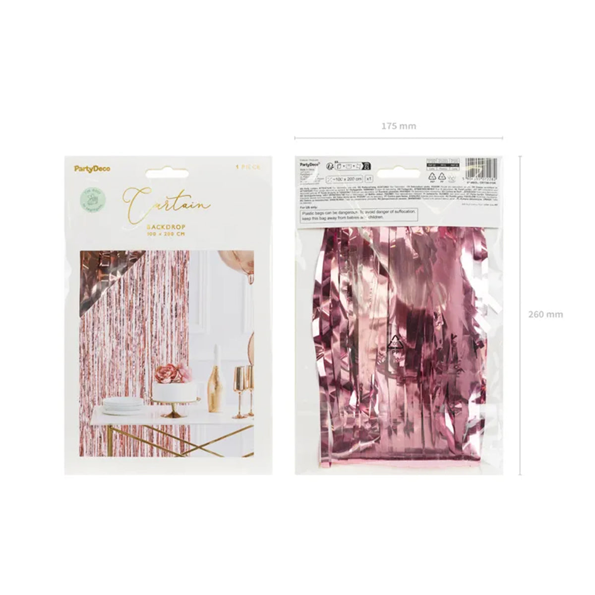 1 Partyvorhang - Rose Gold 100x200cm