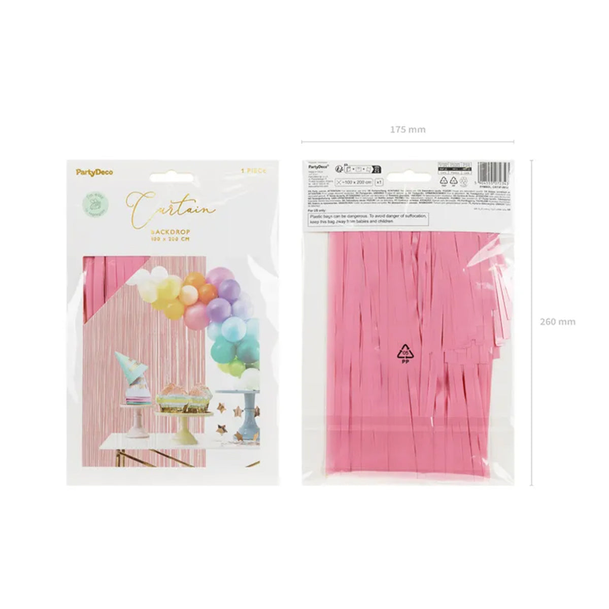 1 Partyvorhang - Light Pink 100x200cm
