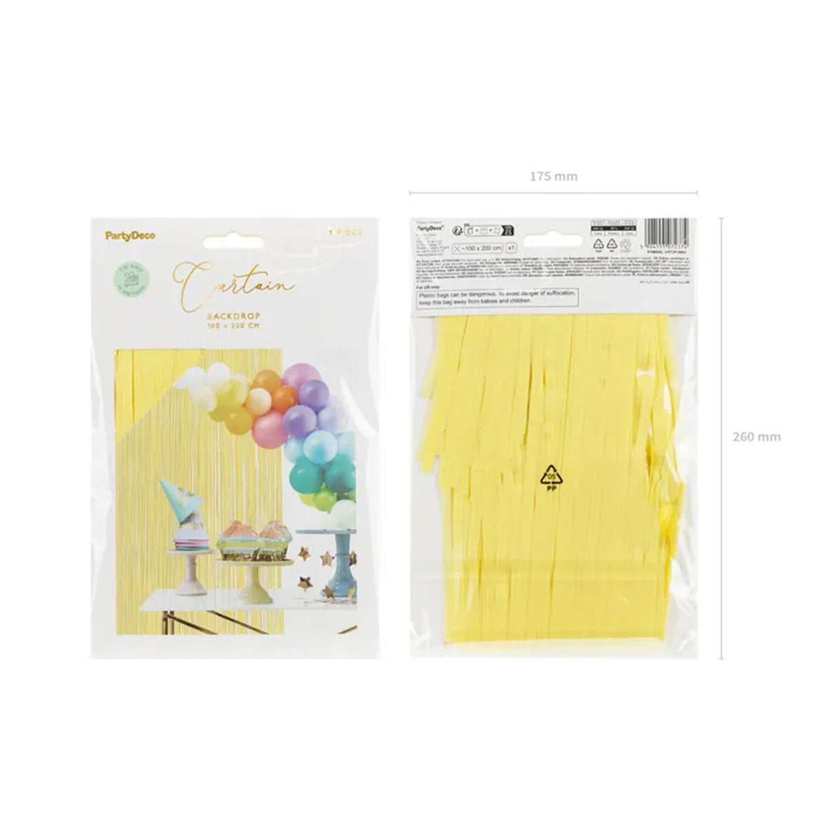 1 Partyvorhang - Light yellow 100x200cm