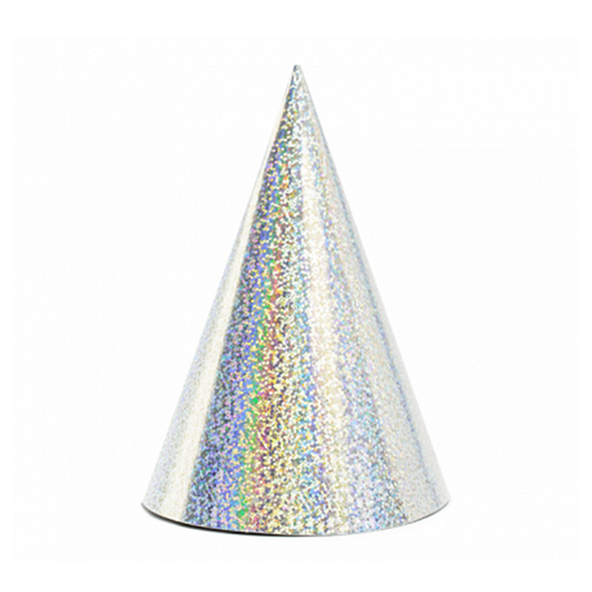 6 Partyhüte - Holographic - Silber