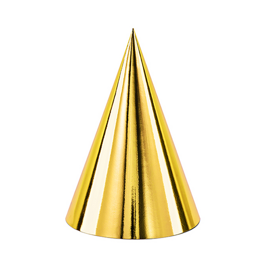 6 Partyhüte - Gold