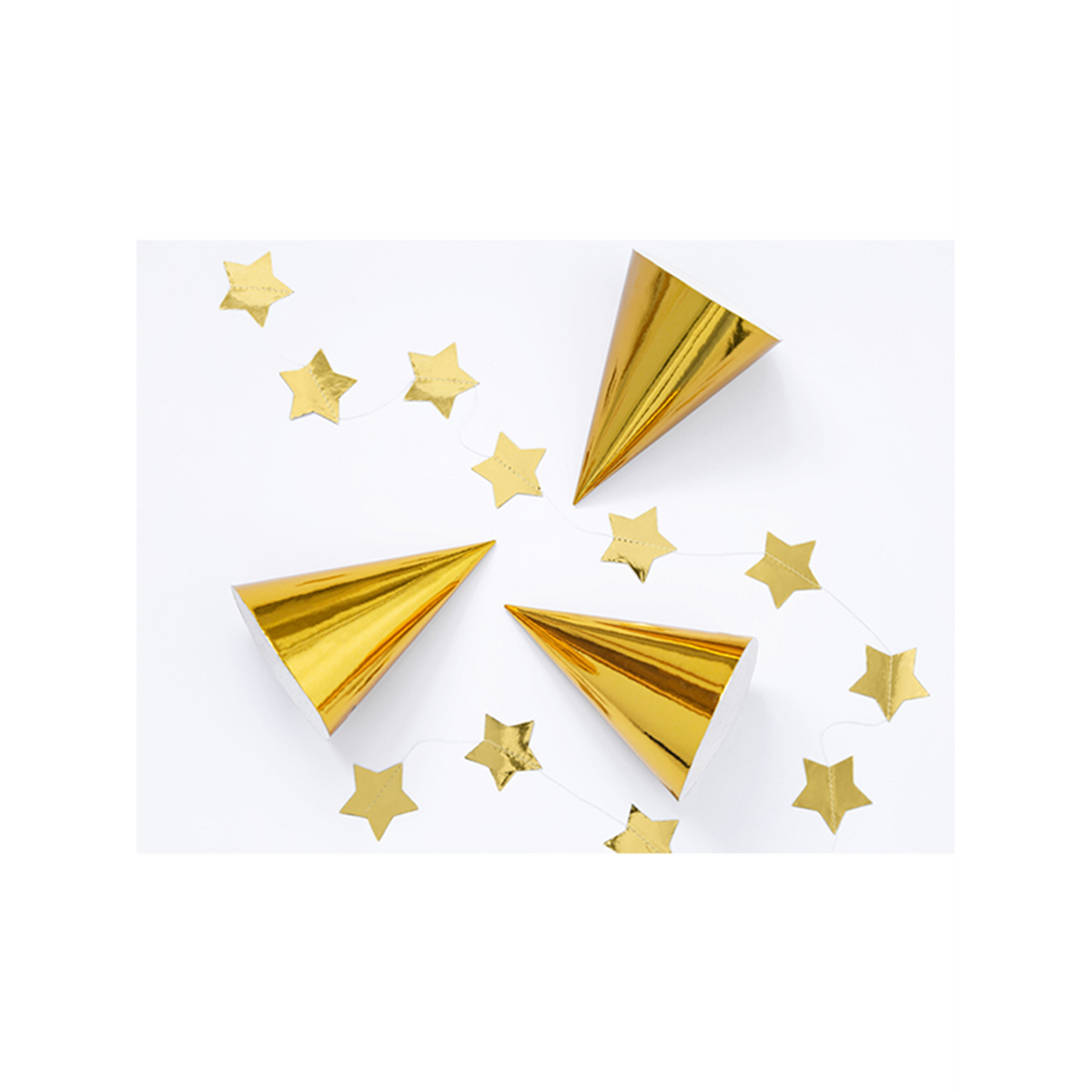 6 Partyhüte - Gold