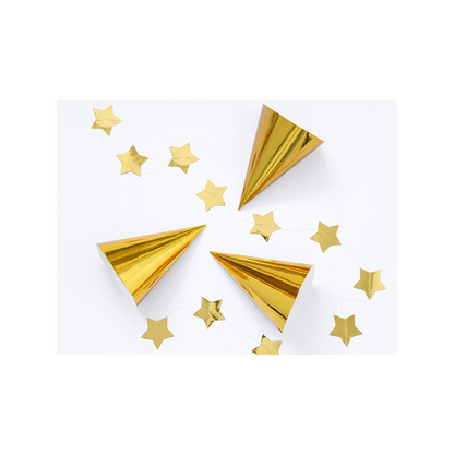 6 Partyhüte - Gold