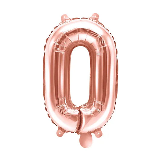 1 Balloon XS - Zahl 0 - RoséGold