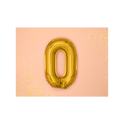 1 Balloon XS - Zahl 0 - Gold