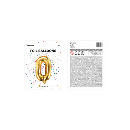 1 Balloon XS - Zahl 0 - Gold