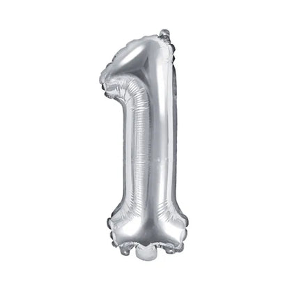 1 Balloon XS - Zahl 1 - Silber