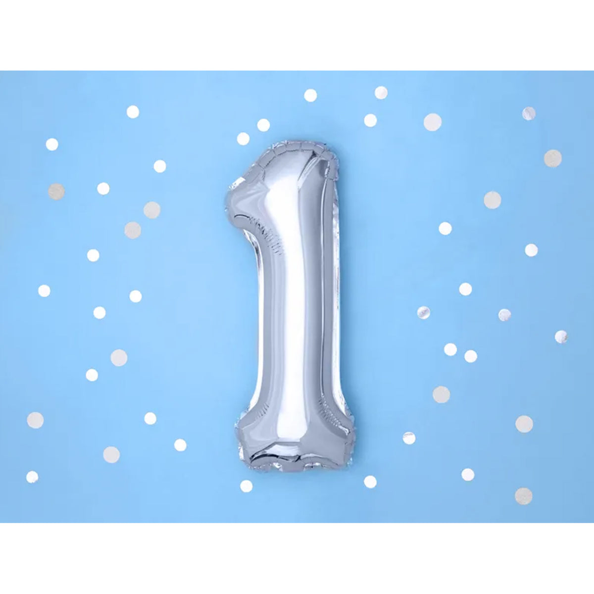 1 Balloon XS - Zahl 1 - Silber