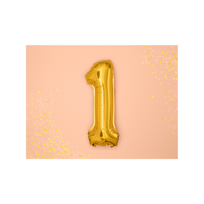 1 Balloon XS - Zahl 1 - Gold