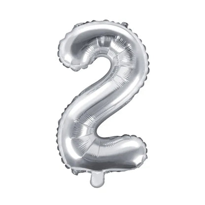 1 Balloon XS - Zahl 2 - Silber