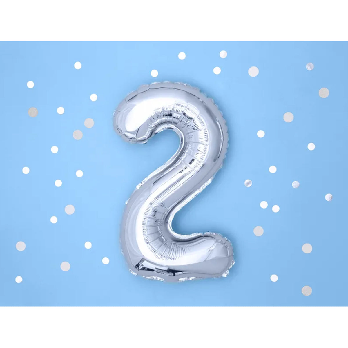 1 Balloon XS - Zahl 2 - Silber