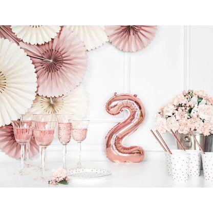 1 Balloon XS - Zahl 2 - RoséGold
