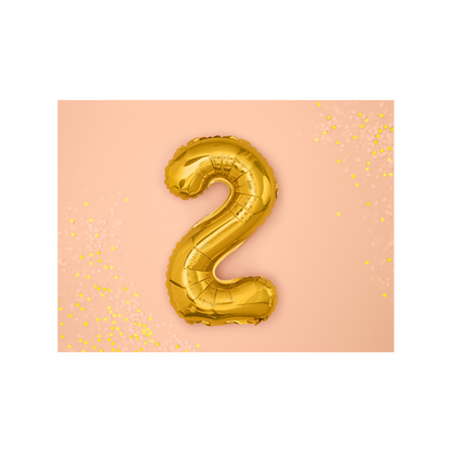 1 Balloon XS - Zahl 2 - Gold