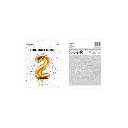 1 Balloon XS - Zahl 2 - Gold