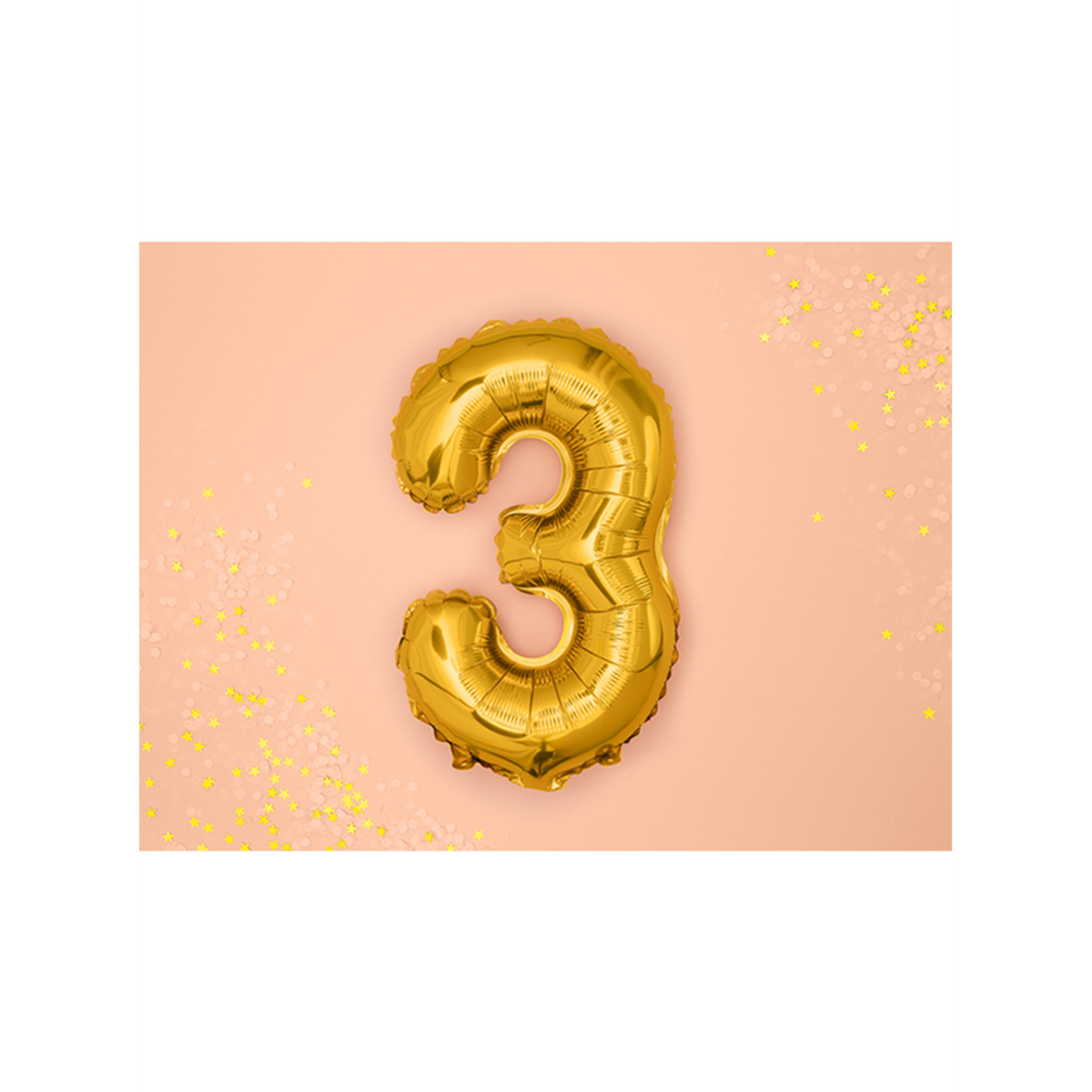 1 Balloon XS - Zahl 3 - Gold