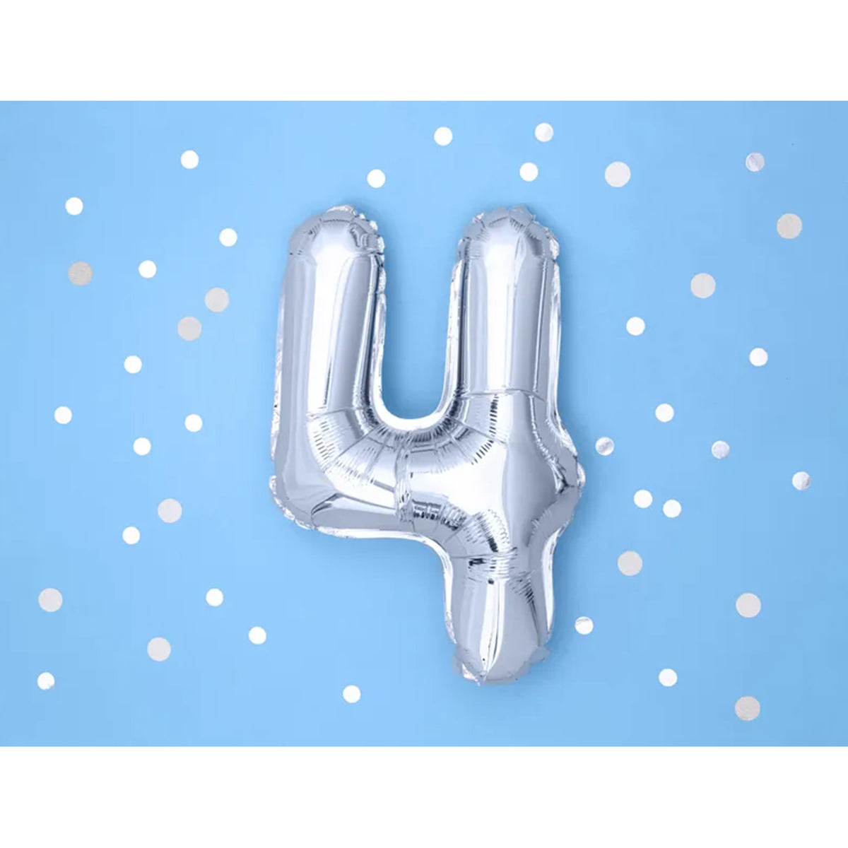 1 Balloon XS - Zahl 4 - Silber