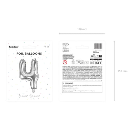 1 Balloon XS - Zahl 4 - Silber