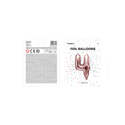 1 Balloon XS - Zahl 4 - RoséGold