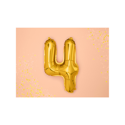 1 Balloon XS - Zahl 4 - Gold