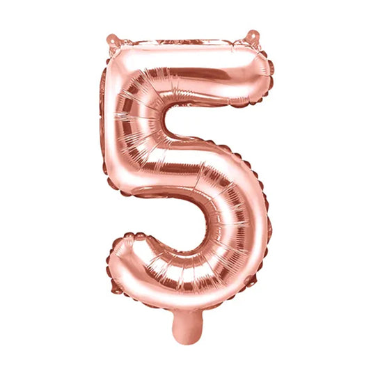 1 Balloon XS - Zahl 5 - RoséGold