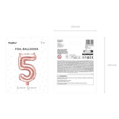1 Balloon XS - Zahl 5 - RoséGold