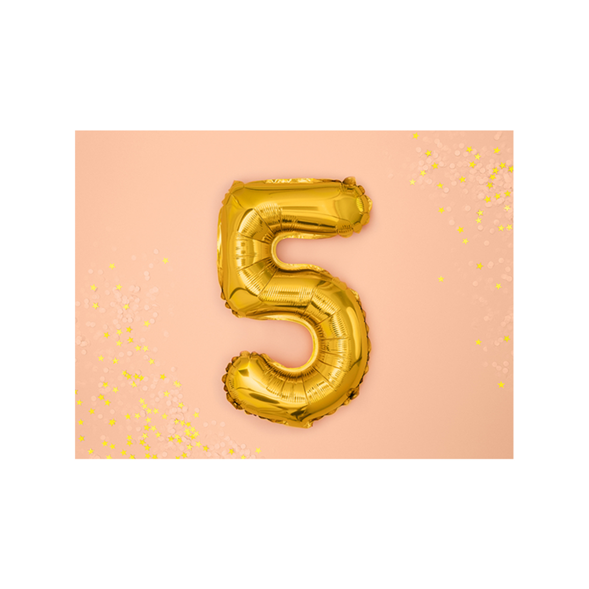 1 Balloon XS - Zahl 5 - Gold