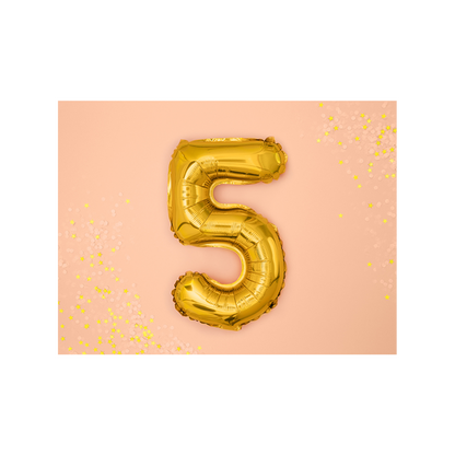 1 Balloon XS - Zahl 5 - Gold