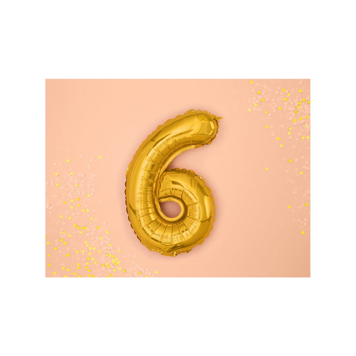 1 Balloon XS - Zahl 6 - Gold