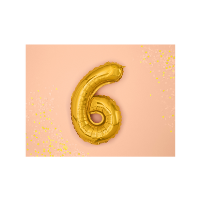 1 Balloon XS - Zahl 6 - Gold