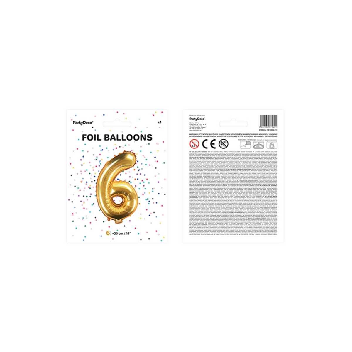 1 Balloon XS - Zahl 6 - Gold