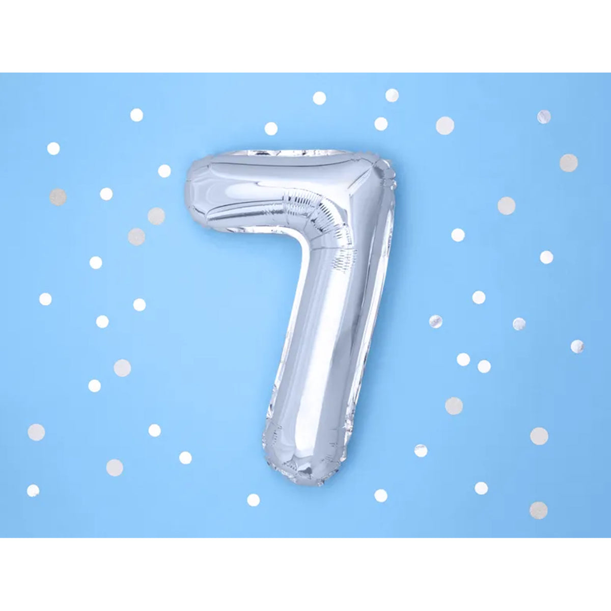 1 Balloon XS - Zahl 7 - Silber