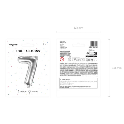 1 Balloon XS - Zahl 7 - Silber