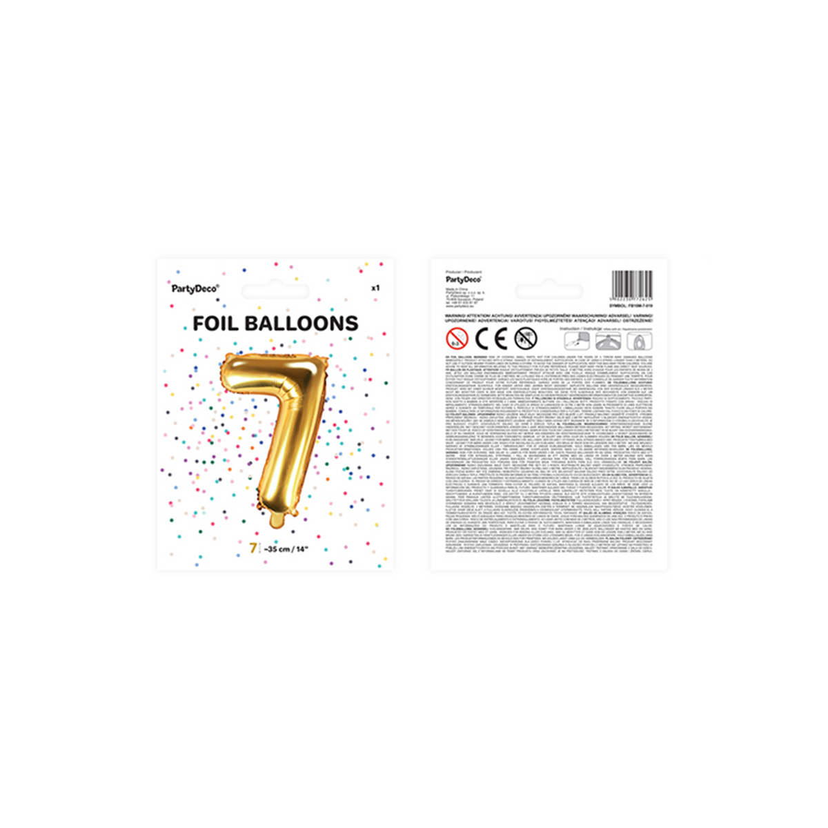 1 Balloon XS - Zahl 7 - Gold