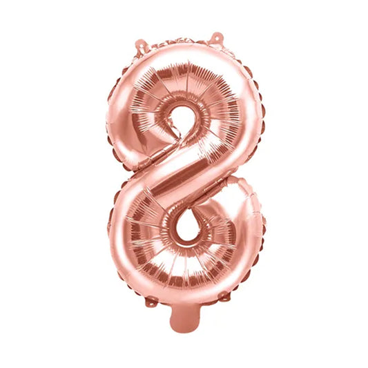 1 Balloon XS - Zahl 8 - RoséGold