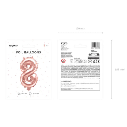 1 Balloon XS - Zahl 8 - RoséGold