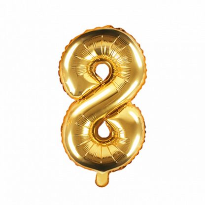 1 Balloon XS - Zahl 8 - Gold