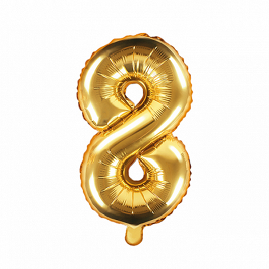 1 Balloon XS - Zahl 8 - Gold