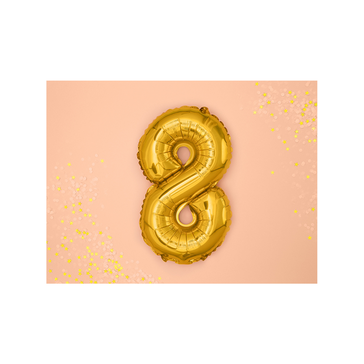 1 Balloon XS - Zahl 8 - Gold
