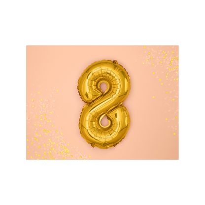 1 Balloon XS - Zahl 8 - Gold