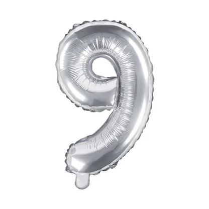 1 Balloon XS - Zahl 9 - Silber
