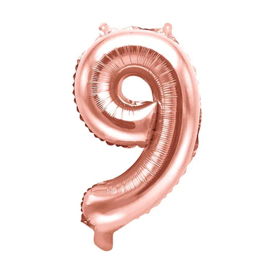 1 Balloon XS - Zahl 9 - RoséGold