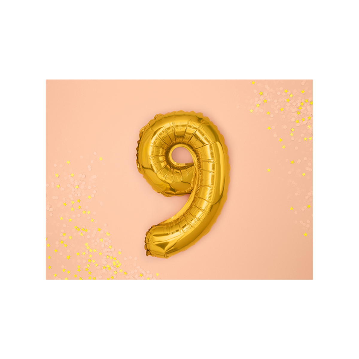 1 Balloon XS - Zahl 9 - Gold