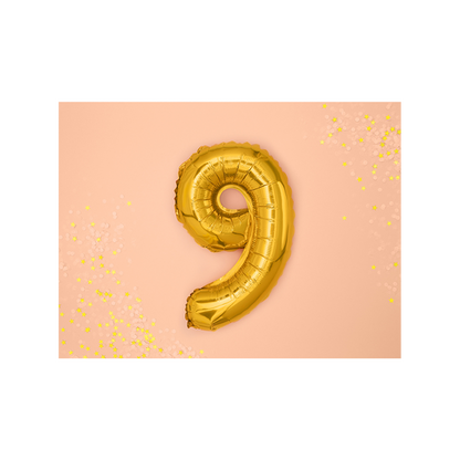 1 Balloon XS - Zahl 9 - Gold